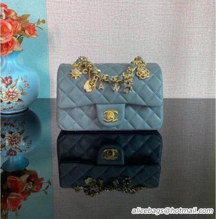 Cheapest Chanel Classic Flap Shoulder Bag Original Sheepskin leather AS2326 blue