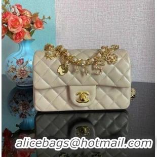 Best Price Chanel Classic Flap Shoulder Bag Original Sheepskin leather AS2326 Beige