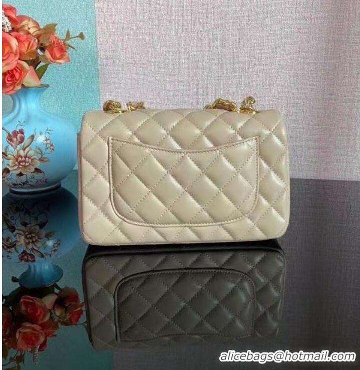 Best Price Chanel Classic Flap Shoulder Bag Original Sheepskin leather AS2326 Beige