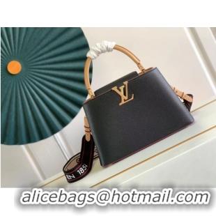 Wholesale Louis Vuitton CAPUCINES MM M58608 Black&Arizona Beige