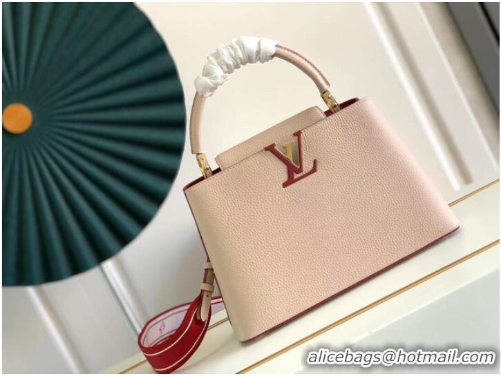 Spot Bulk Louis Vuitton CAPUCINES MM M58608 Eggshell&Lie de Vin Red