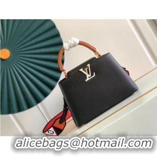 Buy Classic Louis Vuitton CAPUCINES BB M59266 Black&Arizona Beige