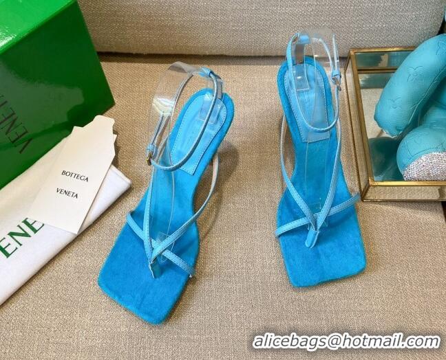 Perfect Bottega Veneta Stretch Tufted Insole Sandals 9cm 121439 Sky Blue