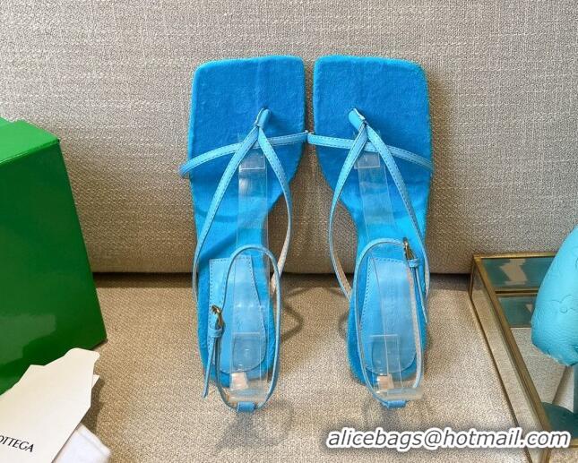 Perfect Bottega Veneta Stretch Tufted Insole Sandals 9cm 121439 Sky Blue