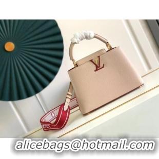 Luxury Cheap Louis Vuitton CAPUCINES BB M59266 Eggshell&Lie de Vin Red