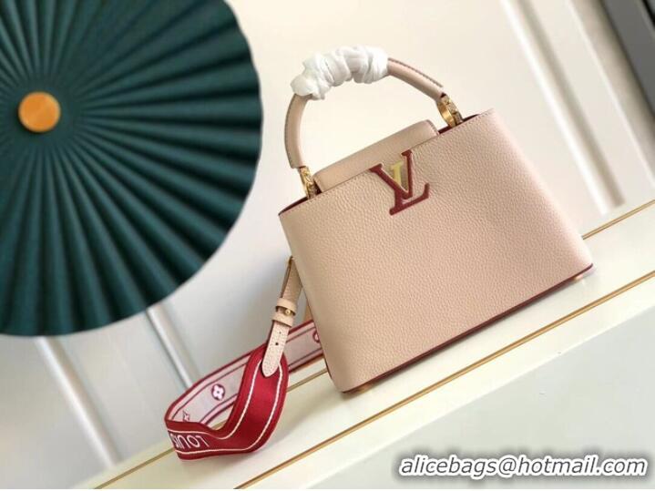 Luxury Cheap Louis Vuitton CAPUCINES BB M59266 Eggshell&Lie de Vin Red