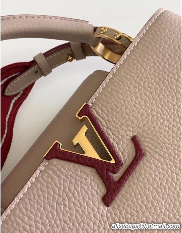 Luxury Cheap Louis Vuitton CAPUCINES BB M59266 Eggshell&Lie de Vin Red