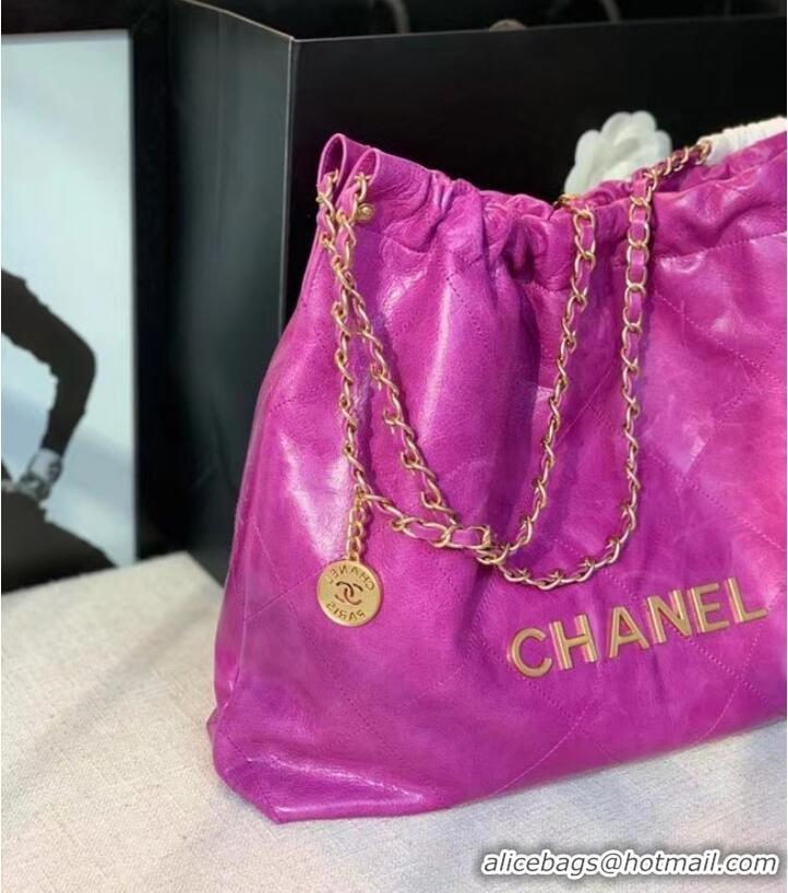 Modern Classic Chanel Original Oil Wax Leather Calfskin Cable Shopping Bag A67088 rose