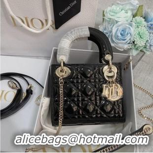 Buy Classic MINI LADY DIOR BAG Patent Cannage Calfskin M0566OW black&gold