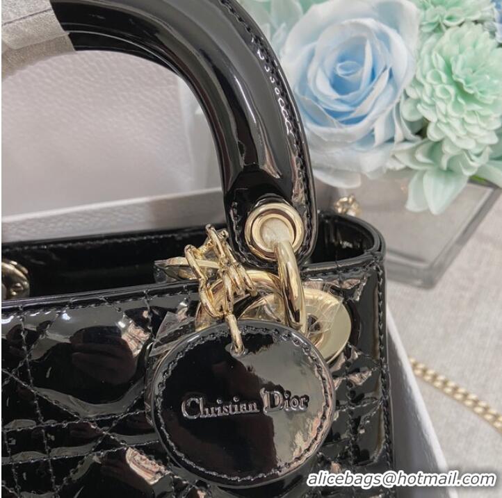 Buy Classic MINI LADY DIOR BAG Patent Cannage Calfskin M0566OW black&gold