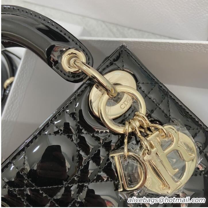 Buy Classic MINI LADY DIOR BAG Patent Cannage Calfskin M0566OW black&gold