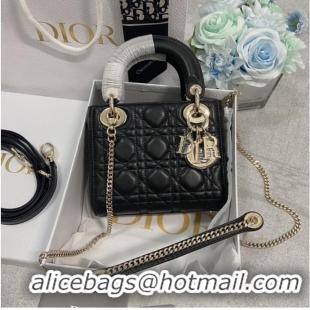 Market Sells MINI LADY DIOR BAG Lambskin M0566OW black&gold