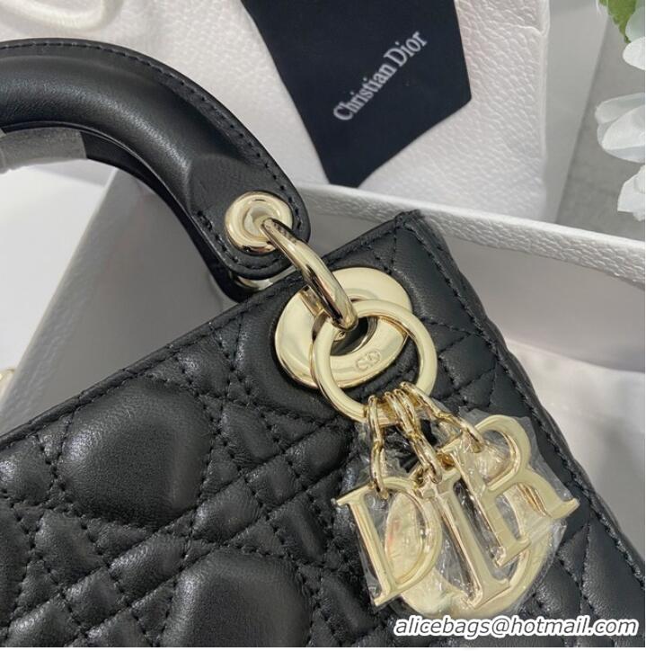 Market Sells MINI LADY DIOR BAG Lambskin M0566OW black&gold