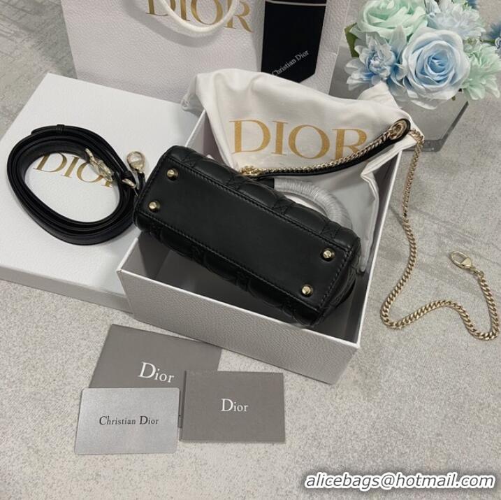 Market Sells MINI LADY DIOR BAG Lambskin M0566OW black&gold