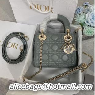 Most Popular MINI LADY DIOR BAG Lambskin M0566OW gray&gold