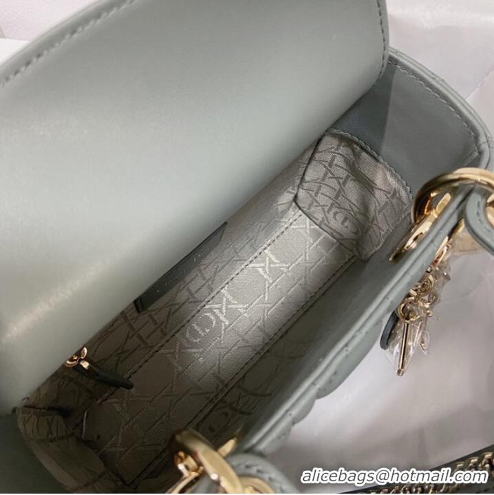 Most Popular MINI LADY DIOR BAG Lambskin M0566OW gray&gold