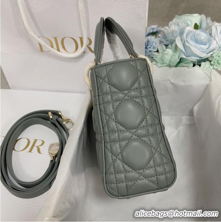 Most Popular MINI LADY DIOR BAG Lambskin M0566OW gray&gold