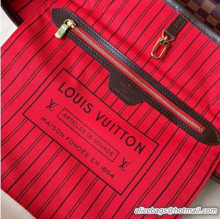 Discount Classic Louis Vuitton Damier Ebene Canvas Neverfull M41358 Red