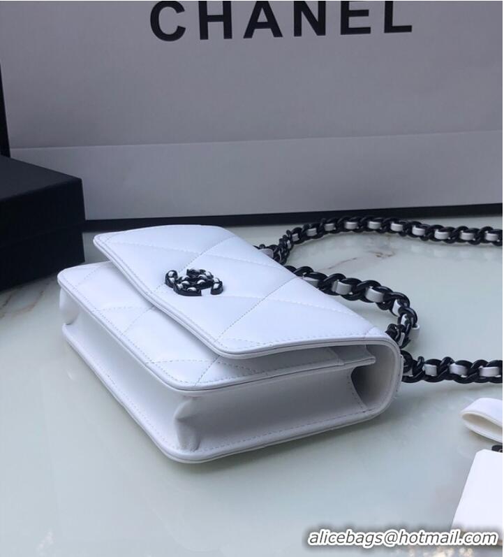 Low Cost Chanel Flap Shoulder Bag mini Original leather AS0957 white