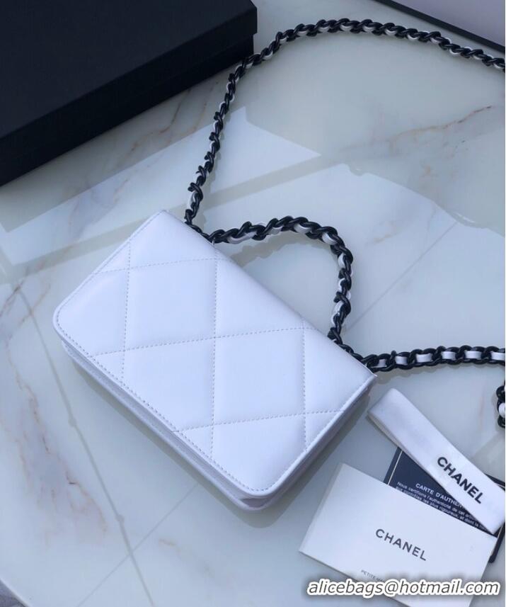 Low Cost Chanel Flap Shoulder Bag mini Original leather AS0957 white