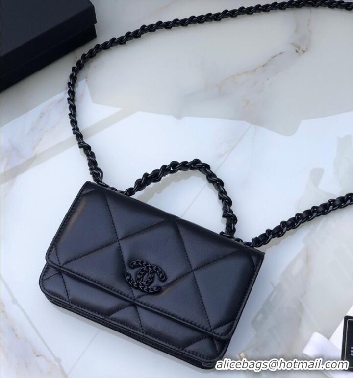 Classic Chanel Flap Shoulder Bag mini Original leather AS0957 black