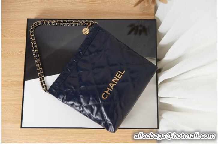 Cheap Price Chanel SHOPPING BAG Calfskin & Gold-Tone Meta AS3261 royal blue