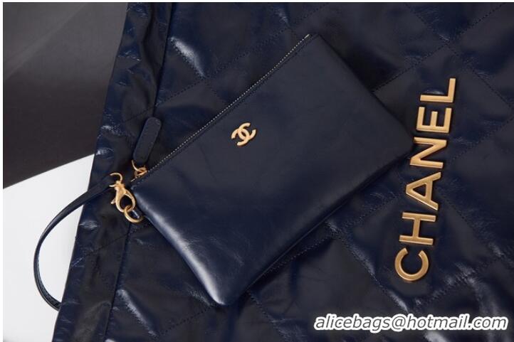 Cheap Price Chanel SHOPPING BAG Calfskin & Gold-Tone Meta AS3261 royal blue