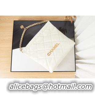 Grade Chanel SHOPPING BAG Calfskin & Gold-Tone Meta AS3261 white