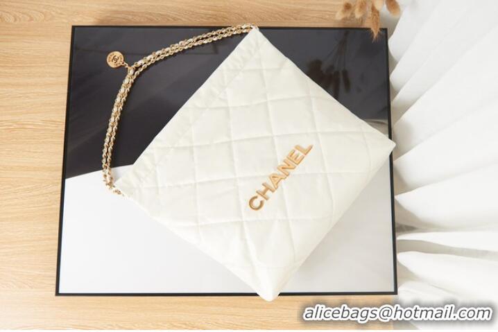 Grade Chanel SHOPPING BAG Calfskin & Gold-Tone Meta AS3261 white