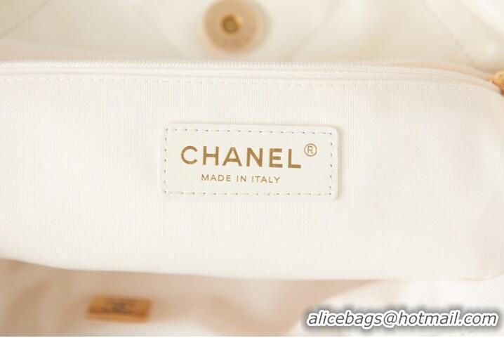 Grade Chanel SHOPPING BAG Calfskin & Gold-Tone Meta AS3261 white