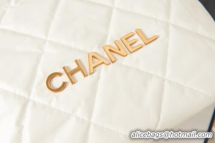 Grade Chanel SHOPPING BAG Calfskin & Gold-Tone Meta AS3261 white