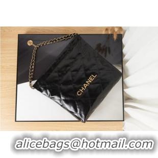 Inexpensive Chanel SHOPPING BAG Calfskin & Gold-Tone Meta AS3261 black