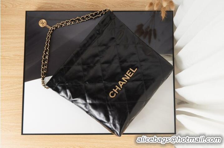 Inexpensive Chanel SHOPPING BAG Calfskin & Gold-Tone Meta AS3261 black