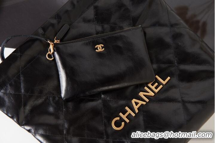 Inexpensive Chanel SHOPPING BAG Calfskin & Gold-Tone Meta AS3261 black