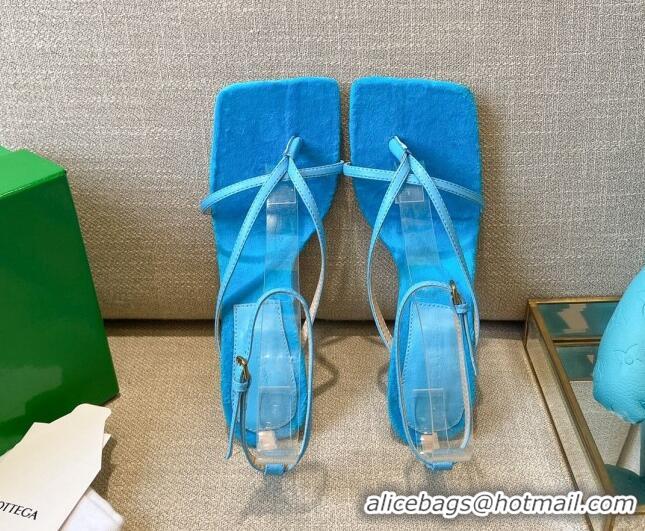 Good Product Bottega Veneta Stretch Tufted Insole Sandals 9cm 121440 Sky Blue