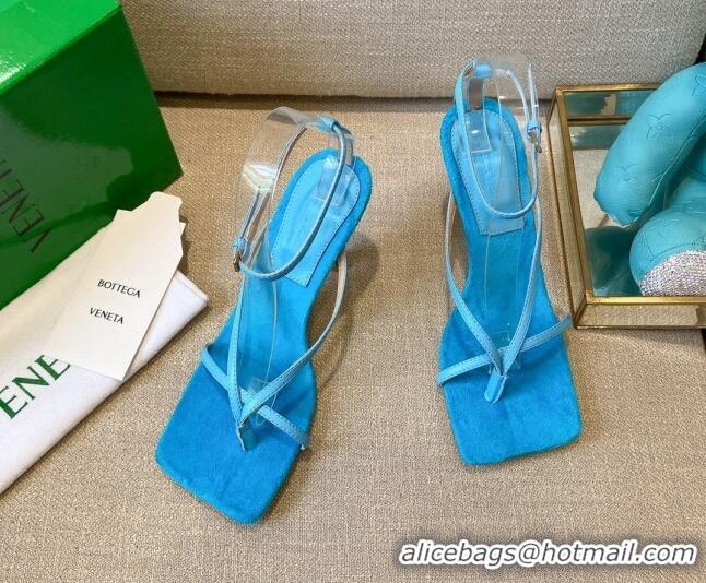 Good Product Bottega Veneta Stretch Tufted Insole Sandals 9cm 121440 Sky Blue