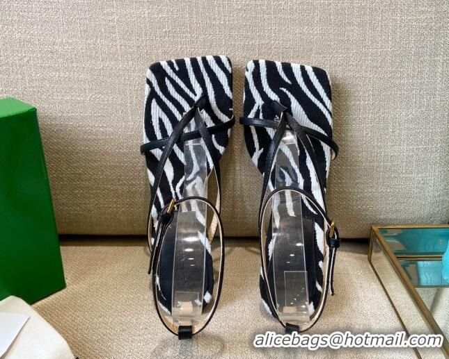 Sumptuous Bottega Veneta Stretch Striped Insole Sandals 9cm 121444 White/Zebra