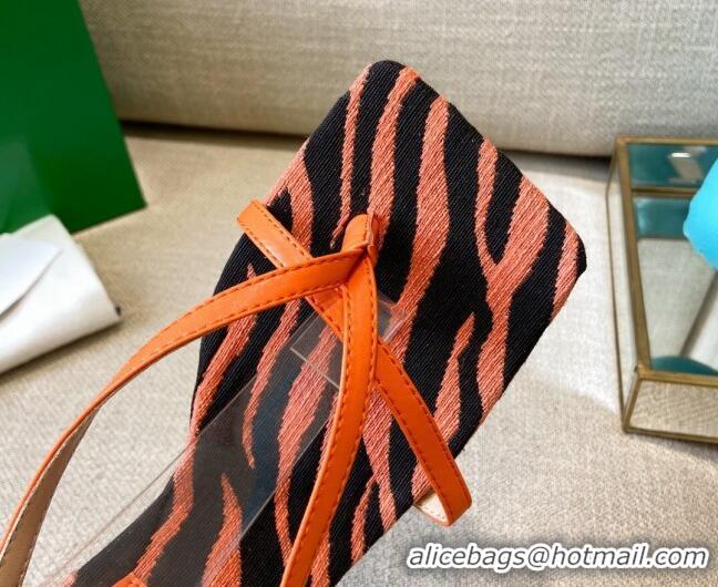 Unique Style Bottega Veneta Stretch Striped Insole Sandals 9cm 121444 Orange