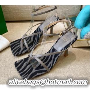 Good Looking Bottega Veneta Stretch Striped Insole Sandals 9cm 121444 Grey