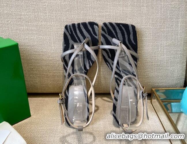 Good Looking Bottega Veneta Stretch Striped Insole Sandals 9cm 121444 Grey