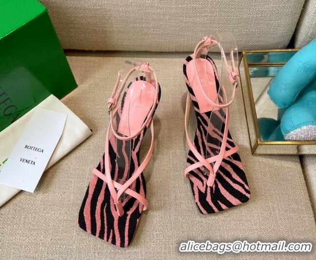 Duplicate Bottega Veneta Stretch Striped Insole Sandals 9cm 121444 Light Pink