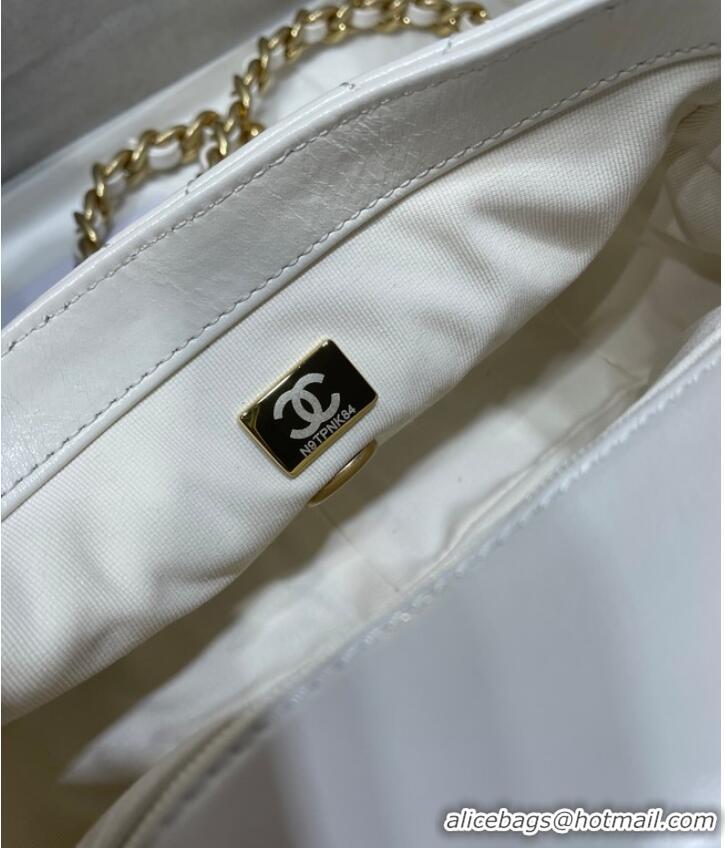 Discount Chanel SMALL FLAP BAG Calfskin Imitation Pearls & Gold-Tone Metal AS3000 white