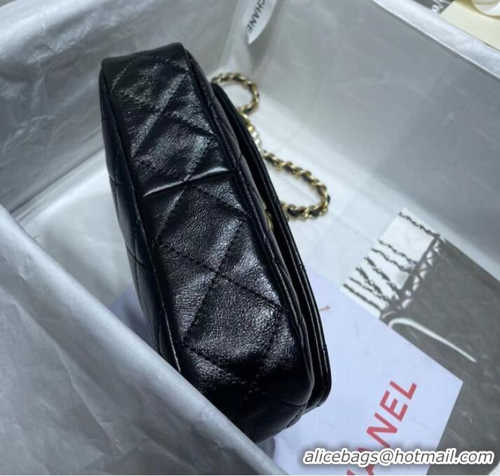 Popular Style Chanel SMALL FLAP BAG Calfskin Imitation Pearls & Gold-Tone Metal AS3000 black