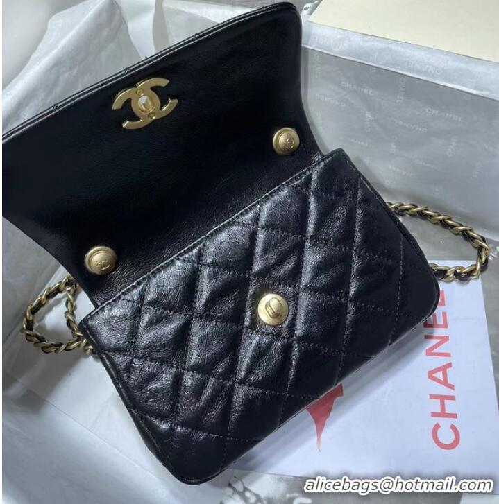 Popular Style Chanel SMALL FLAP BAG Calfskin Imitation Pearls & Gold-Tone Metal AS3000 black