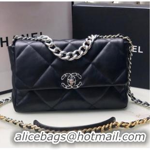 Popular Style CHANEL Lambskin 19 Flap Bag AS1161 black