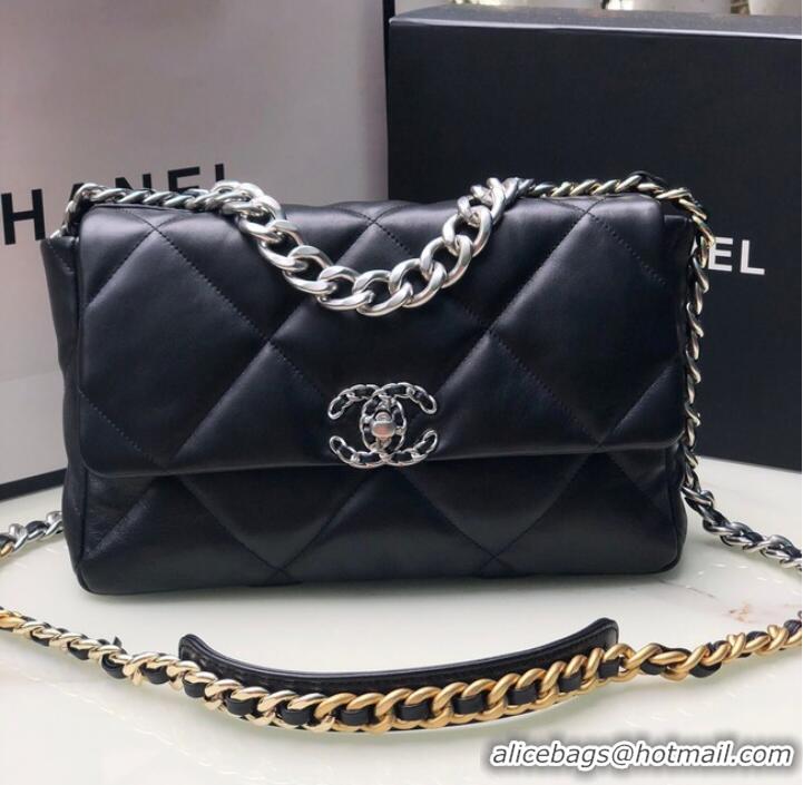 Popular Style CHANEL Lambskin 19 Flap Bag AS1161 black