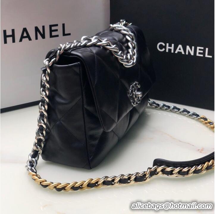 Popular Style CHANEL Lambskin 19 Flap Bag AS1161 black