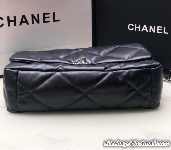 Well Crafted CHANEL Lambskin 19 Flap Bag AS1162 black