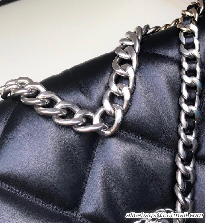 Well Crafted CHANEL Lambskin 19 Flap Bag AS1162 black