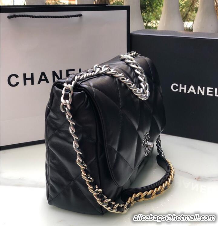 Well Crafted CHANEL Lambskin 19 Flap Bag AS1162 black